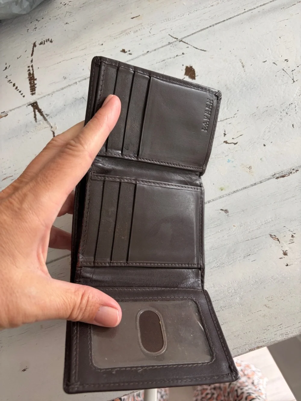 Ralph Lauren brown leather vintage Men's Brown Leather Bifold Wallet